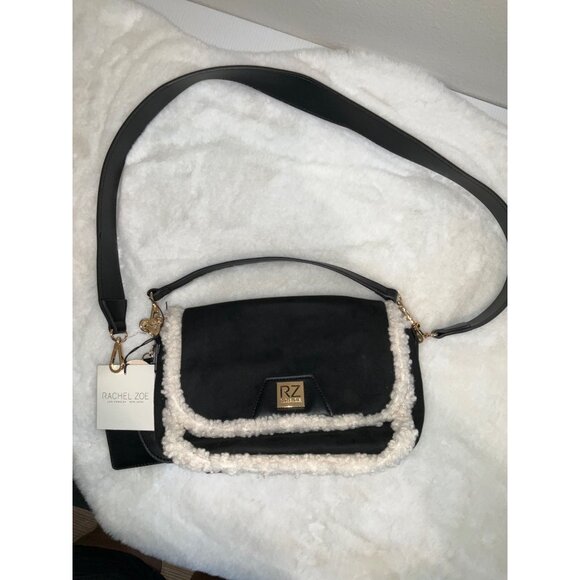 Rachel  Zoe New Black Sherpa bag with coin purse - Picture 2 of 5